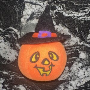 Vintage Halloween Russ Berrie Plush Decoration Jackolantern Pumpkin Witch Hat